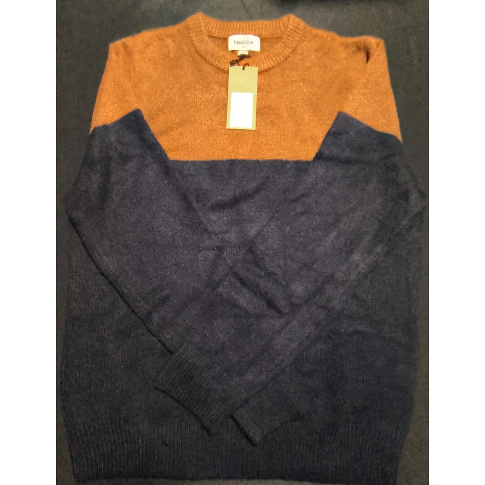 Goodfellow & Co Men's Sweater, Rust and Navy Blue, Size Med, NWT